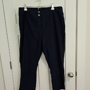 New York & Company Navy BLUE Capri Pants Structured Design